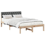 Bed frame Brown and dark grey 120 x 200 cm Solid pine wood 878610