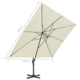 Cantilever Garden Parasol with Aluminium Pole 400x300 cm Sand 44633