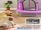 AIYAPLAY 4.6ft Toddler Trampoline w/ Safety Enclosure Net, for Indoor Outdoor Use, Ages 3-6 Years, T3398P555014