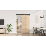 Sliding Door Brown 80 x 208 cm Solid Pine Wood 3381155