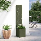 Garden Privacy Screen Floral Olive green 32 x 32 x 150 cm 876381
