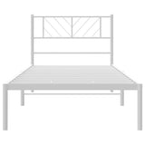 Metal Bed Frame without Mattress with Headboard White 90x190cm 372220