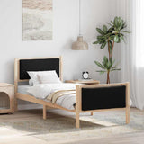 Bed Frame with Headboard Black 75 x 190 cm Fabric 878371