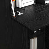 Desk with Door Black Oak 71.5 x 31.5 x 106.5 cm Engineered Wood 869483