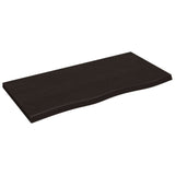 Table Top Dark Brown 100x50x cm Treated Solid Wood Oak 3156429