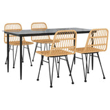 5 Piece Garden Dining Set Poly Rattan 3157876
