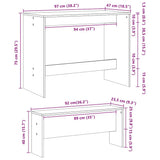 3 Piece Dining Table and Bench set High Gloss White Engineered Wood 855534