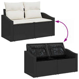 Garden Sofa with Cushion Black 123 x 62 x 69cm Poly Rattan 42006782
