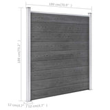Garden Fence WPC 1218x186 cm Grey 3053230