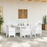 Garden Dining Table White 150 x 100 x 73 cm Poly Rattan 871686