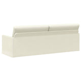 3 Seater Sofa Cream 220 x 81 x 82 cm Corduroy Fabric 42041168
