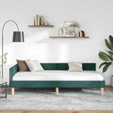 Corner Bed Frame with Headboard Dark Green 80 x 200 cm Fabric 42016105