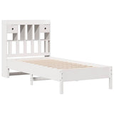 Bookcase Bed without Mattress White 75x190 cm Small Single Solid Wood Pine 3322934