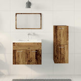 Bathroom Furniture Set with Door 3 pcs Old Wood Engineered Wood 3332497