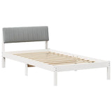 Bed frame White and light grey 100 x 200 cm Solid pine wood 878703