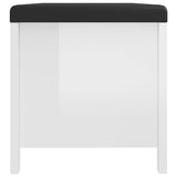 Storage Box with Cushion High Gloss White 105x40x45 cm 3279332