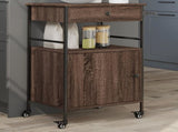 Kitchen Trolley Brown Oak 56x43x89.5 cm Engineered Wood 842395