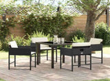 Garden Dining Set 5 pcs Black Poly Rattan 3380713