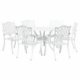 Garden Dining Set 7 pcs White Aluminium 3334698