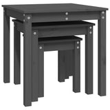 Nesting Tables 3 pcs Grey Solid Wood Pine 824975