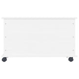 Storage Chest with Wheels ALTA White 73x39.5x43 cm Solid Wood Pine 353928