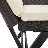Garden Bench with Cushions Black 176 cm Poly Rattan 317181