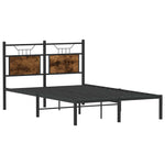 Bed Frame without Mattress Smoked Oak 120x190 cm Small Double Engineered Wood 4106740