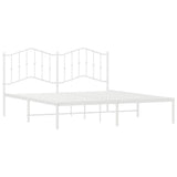 Metal Bed Frame without Mattress with Headboard White 183x213cm 373843