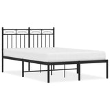 Metal Bed Frame without Mattress with Headboard Black 120x190cm 373688