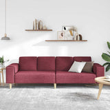 Living Room Couch Wine Red 250 x 77 x 76 cm Polyester 3335084