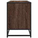 TV Cabinet Brown Oak 100x35x50 cm Engineered Wood and Metal 848833
