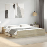Bed Frame with Drawers without Mattress Sonoma Oak 200x200 cm 3280267