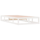 Bed Frame White Solid pine wood, Plywood 75x190 cm Small Single 820822