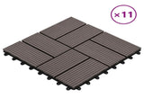 Decking Tile 11 pcs Dark Brown 30 x 30 cm WPC 42046678