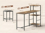 3 Piece Breakfast Bar Table and Stools Set, Rustic Brown T3398P554126