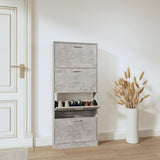 Shoe Cabinet Concrete Grey 59x17x150 cm Engineered Wood 342521