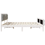 Bed Frame Light Grey 200 x 200 cm Solid Pine Wood 3394272