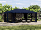 Garden Gazebo with Sidewalls 4 x 3 m Blue Polyester and Steel 900391