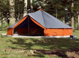 Family Tent Tipi 12-Person Grey and Orange Waterproof 94593