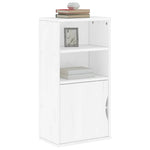 ZNTS Side Cabinet ODDA White 40x24x79 cm Solid Wood Pine 4103596