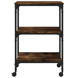 Printer Stand 3-Tier Smoked Oak 50x41x75 cm Engineered Wood 842288