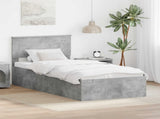 Bed Frame Concrete Grey 100 x 200 cm Engineered Wood 3408700