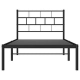 Metal Bed Frame without Mattress with Headboard Black 100x200cm 355654