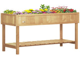 Garden Wooden Planters, Rectangular 8 Compartment Plant Stand, Oak Tone T3398P323950