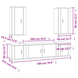 5 Piece TV Cabinet Set Smoked Oak Engineered Wood 3188683