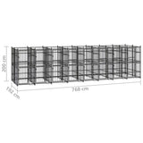Outdoor Dog Kennel Steel 14.75 m 3097943
