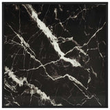 322914 Coffee Table Black with Black Marble Glass 90x90x50 cm