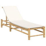 Sun Lounger with Cushions 55x199x30 cm Bamboo 4108226