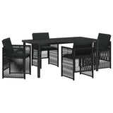 Garden Dining Set 5 pcs Black Powder-Coated Steel 3380651