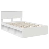Bed Frame with Headboard White 120 x 190 cm Engineered wood 3407895